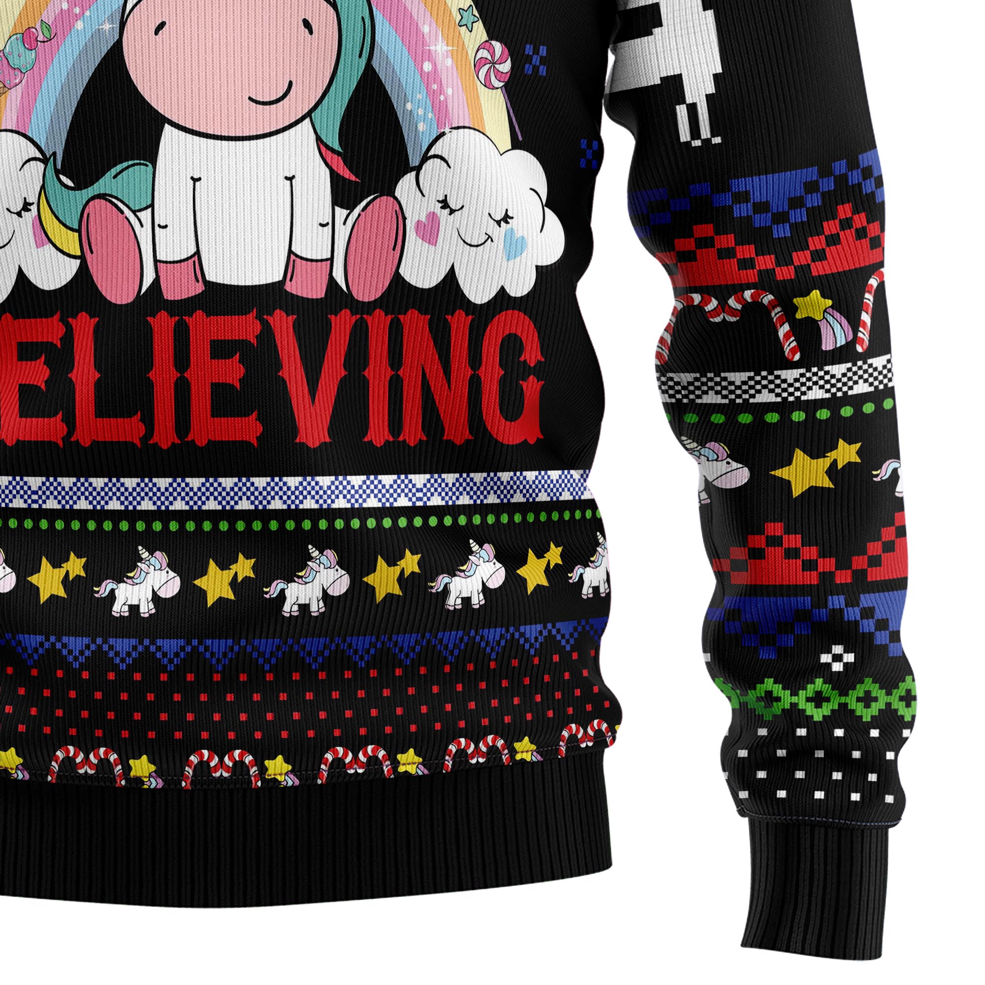 Unicorn Believing Christmas Ugly Christmas Sweater - Image 4