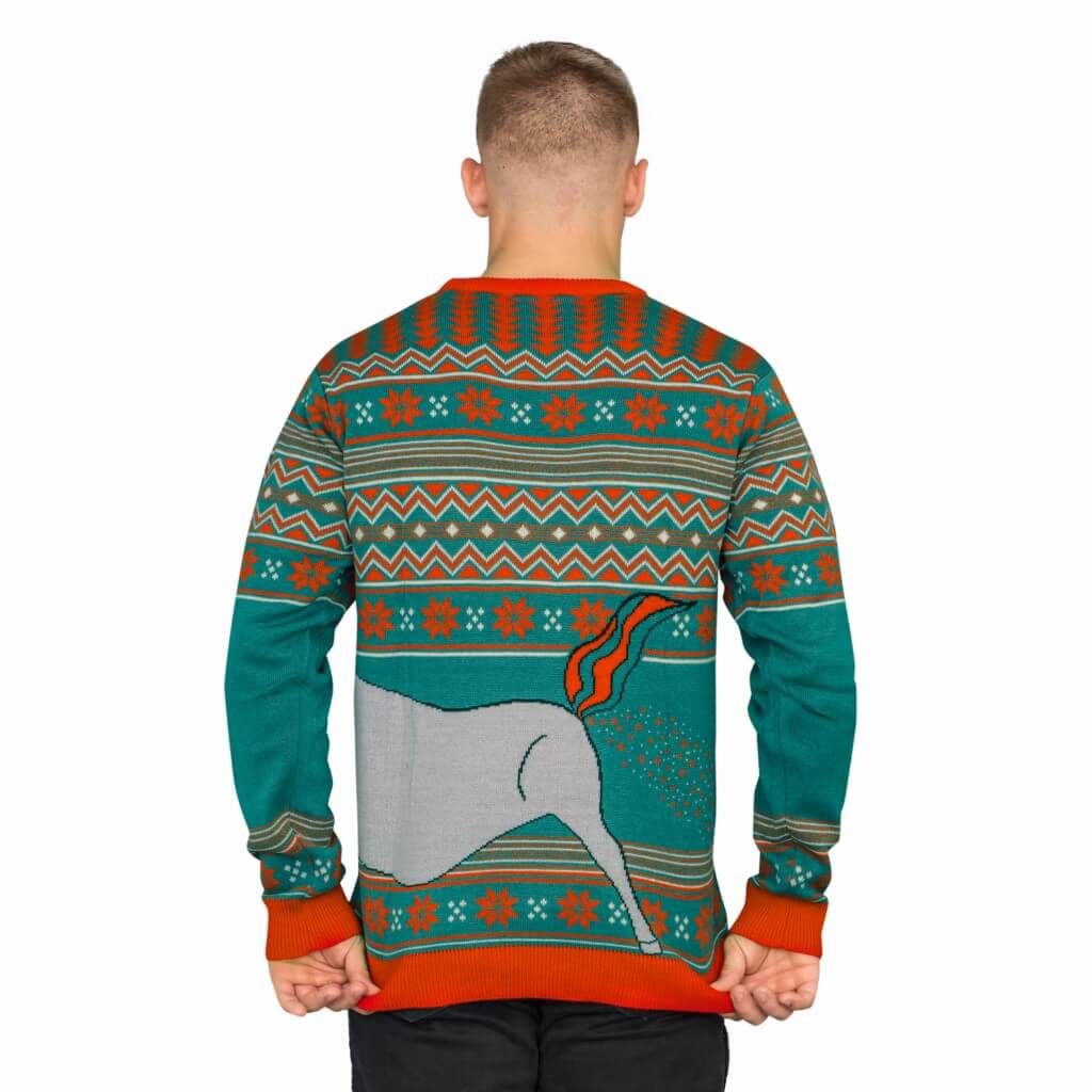 Unicorn Candy Canes And Star Dust Ugly Christmas Sweater Adult 3D Funny Matching for family - Image 3