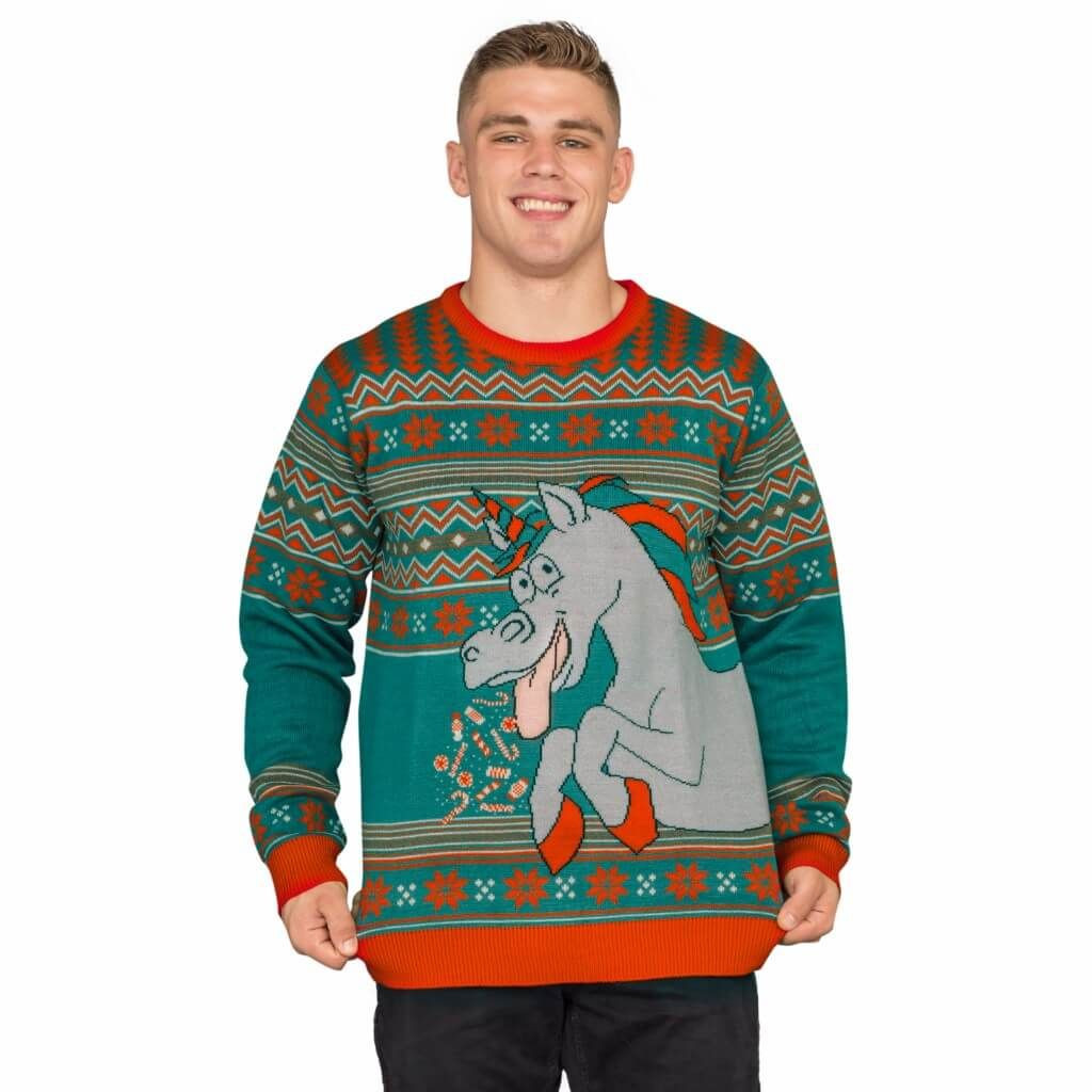 Unicorn Candy Canes And Star Dust Ugly Christmas Sweater Adult 3D Funny Matching for family - Image 2