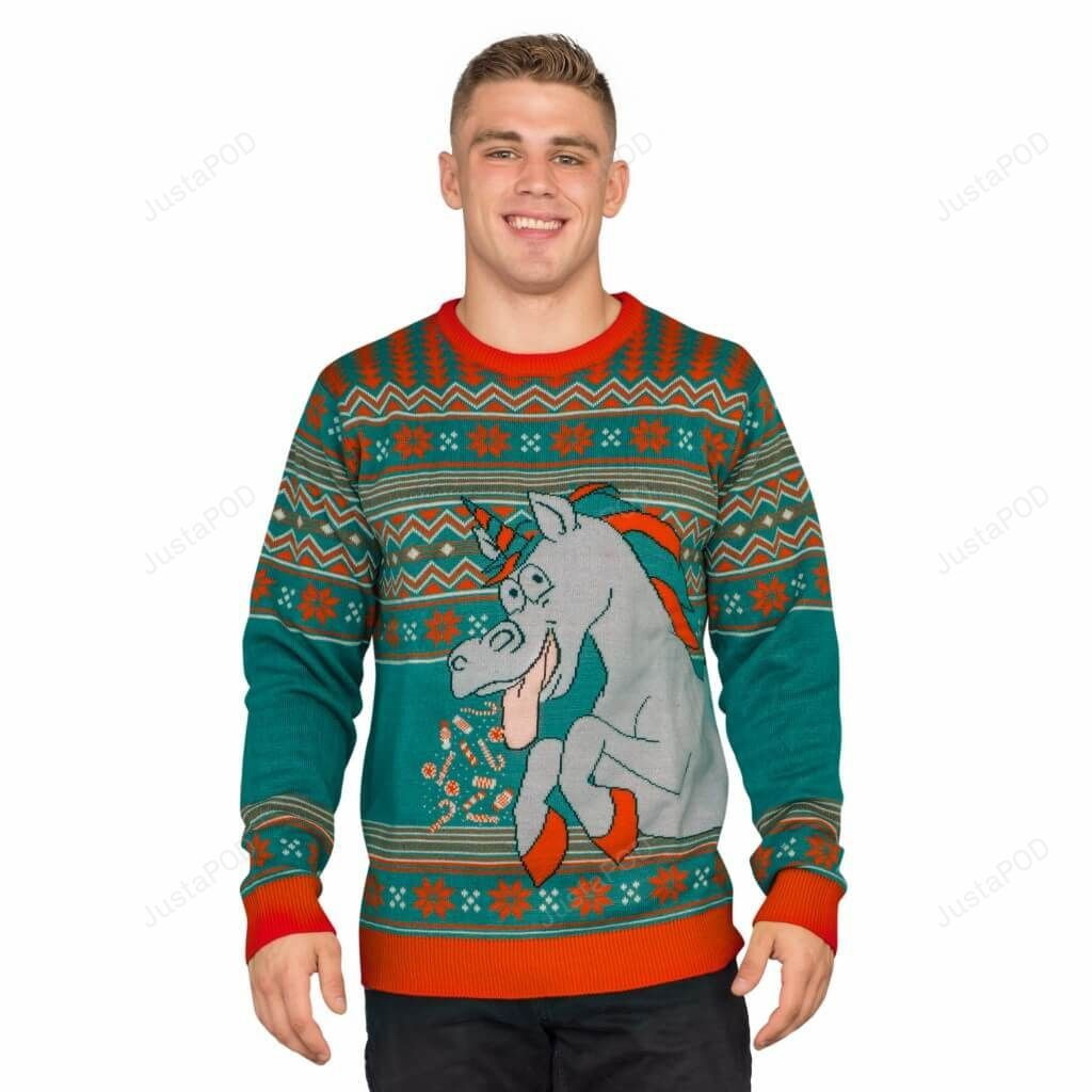Unicorn Candy Canes And Star Dust Ugly Christmas Sweater Adult 3D Funny Matching for family