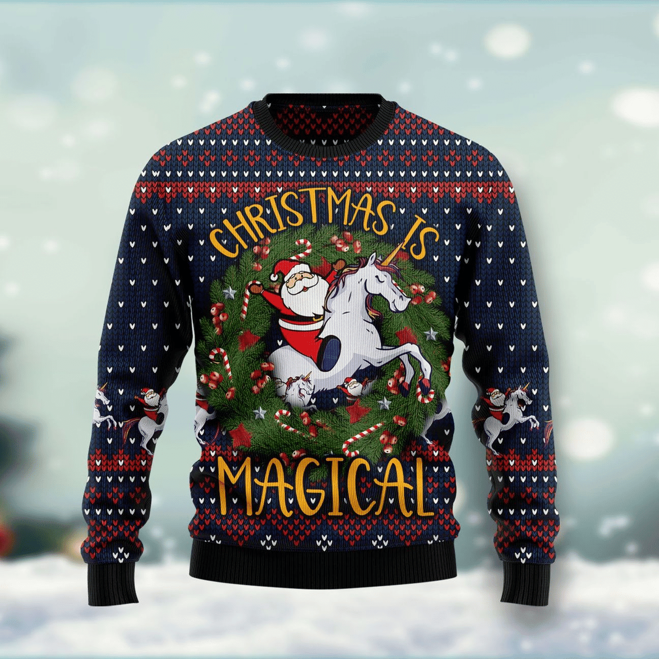 Unicorn Christmas Is Magical Ugly Christmas Sweater Adult 3D Funny Matching for family