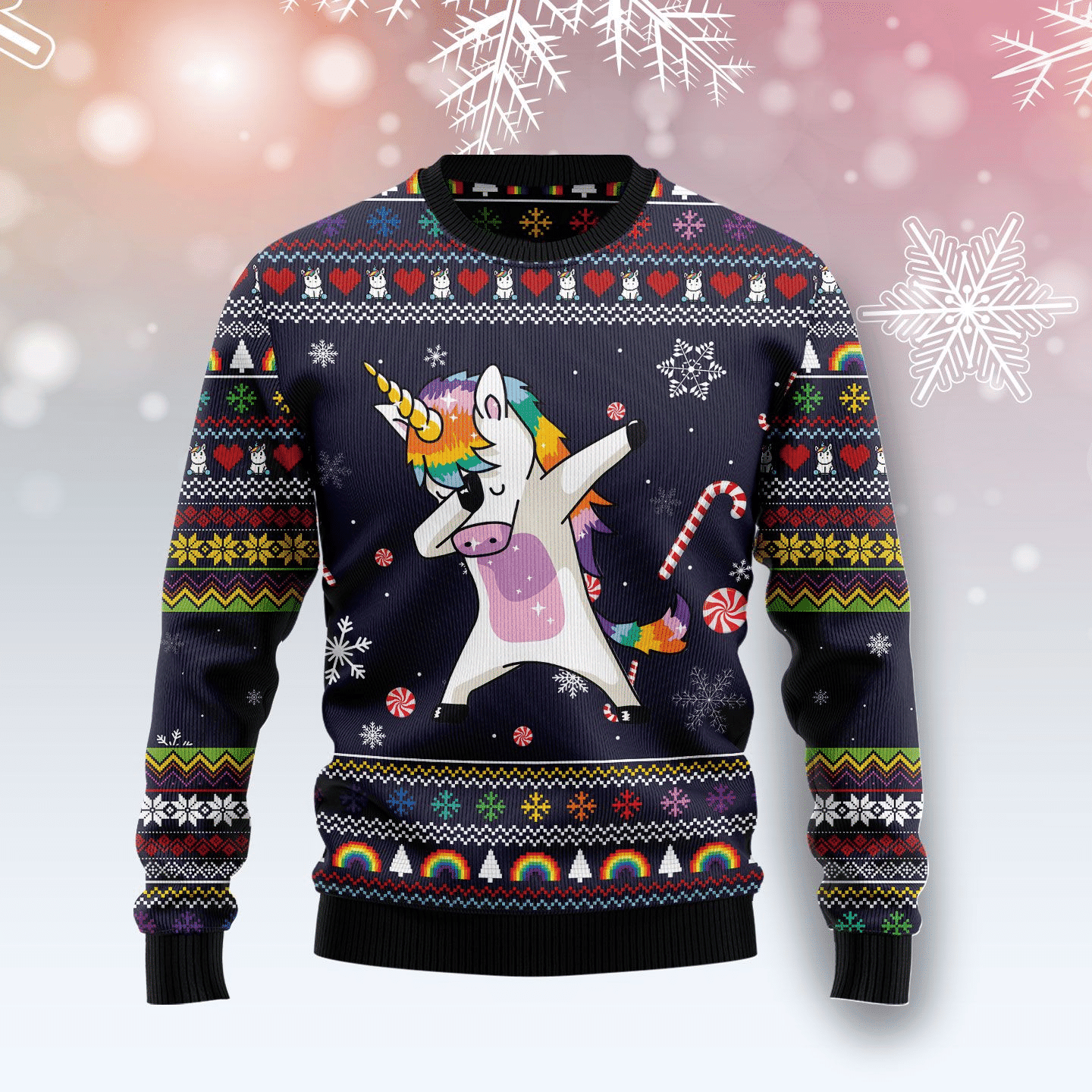 Unicorn Dad Ugly Christmas Sweater Adult 3D Funny Matching for family