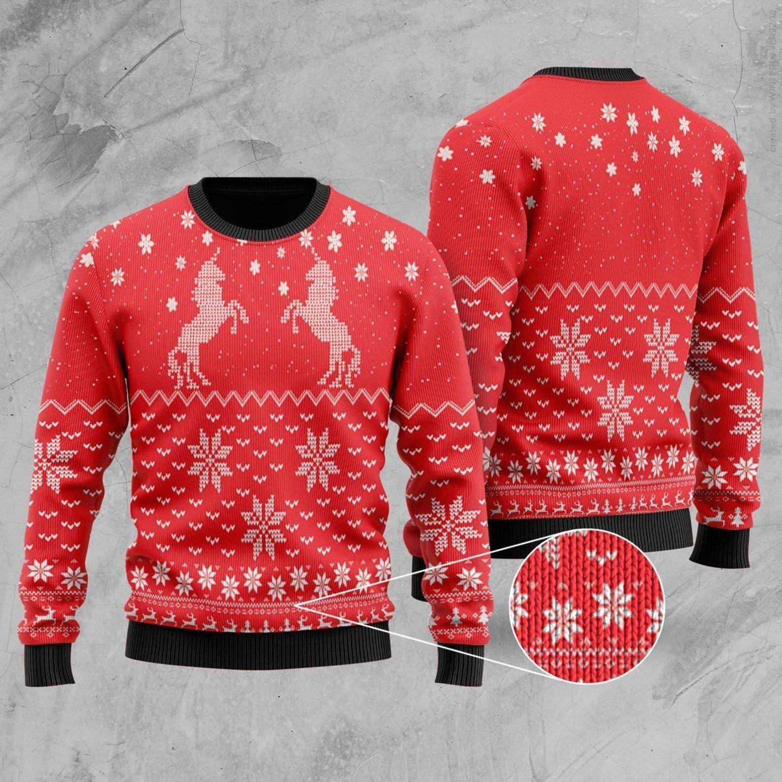 Unicorn For Unisex Ugly Christmas Sweater Adult 3D Funny Matching for family