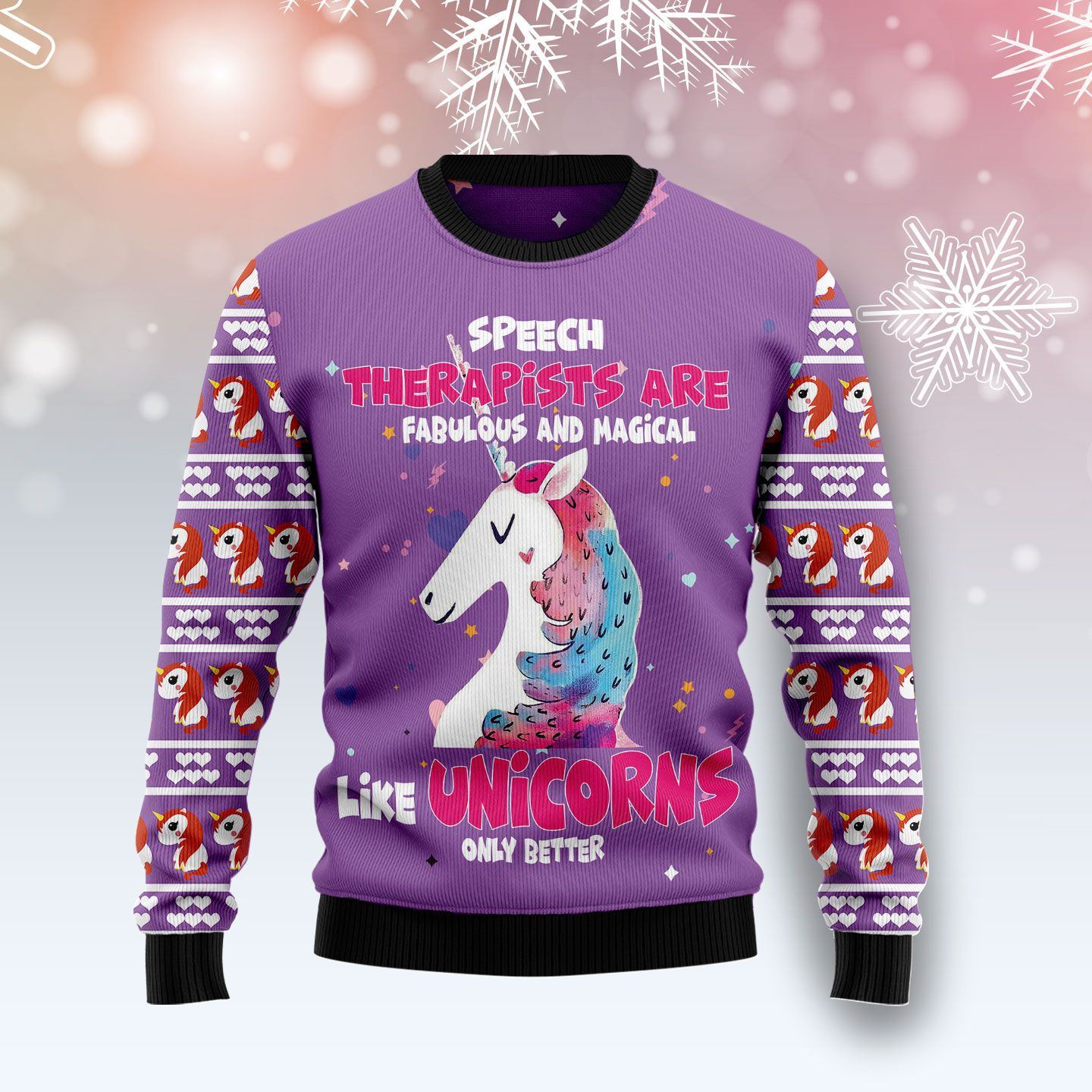 Unicorn Magical Ugly Christmas Sweater Adult 3D Funny Matching for family
