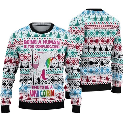 Unicorn Ugly Christmas Sweater - Fun Holiday Sweater Design - Image 2