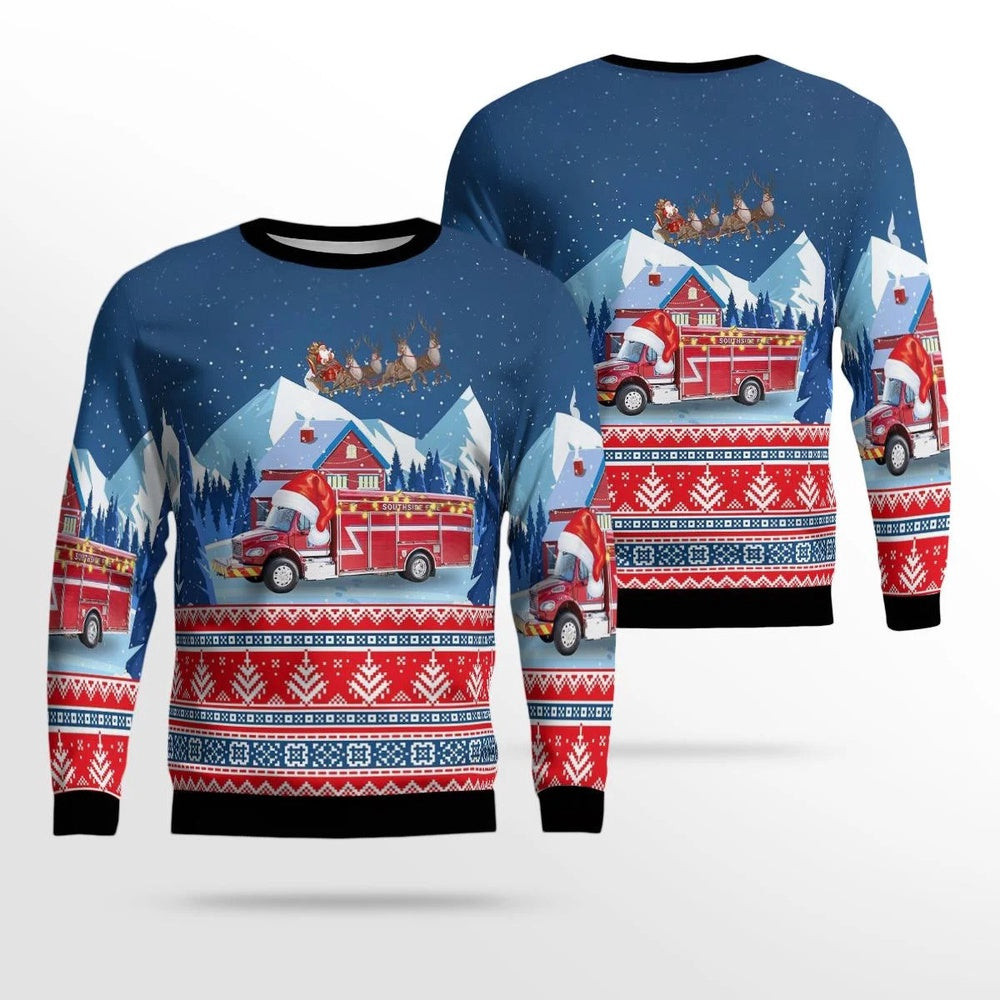 Union South Carolina Southside Fire Department AOP Ugly Sweater Unisex Christmas Gift