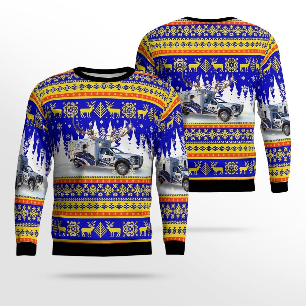 Unionville Michigan ACW Ambulance Service AOP Ugly Sweater Unisex Christmas Gift