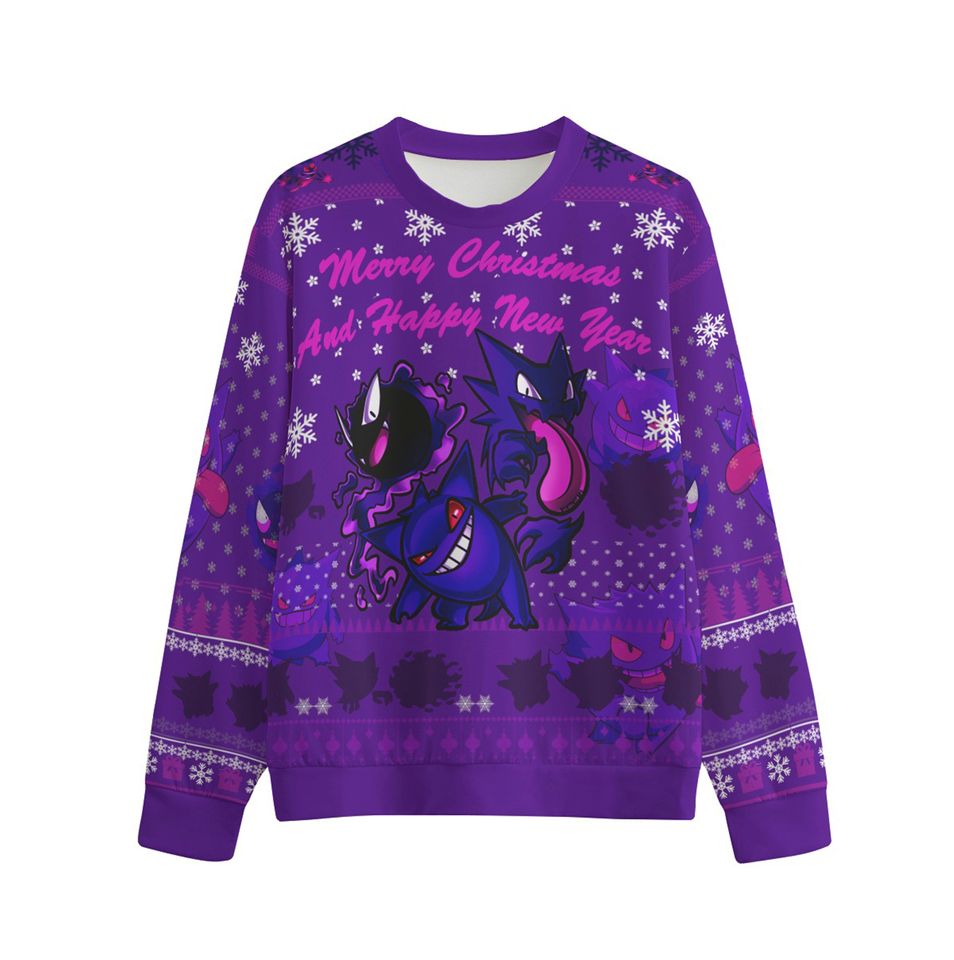 Unisex Gengar Ugly Christmas Sweater, Xmas Ugly Sweater, Gengar Shirt