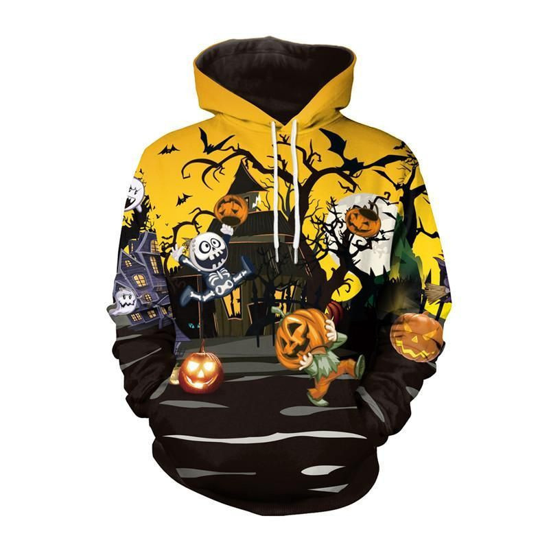 Unisex Halloween Ghost 3D All Over Print Hoodie, Zip Hoodie