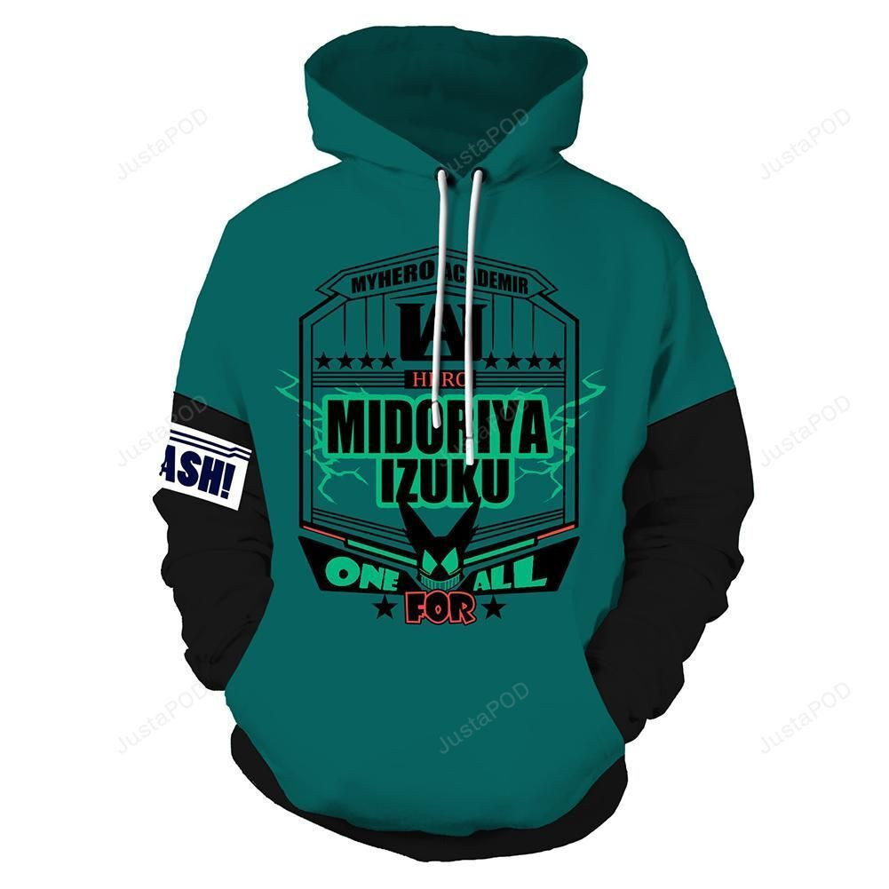 Unisex Izuku Midoriya Printed 3D All Over Print Hoodie, Zip Hoodie