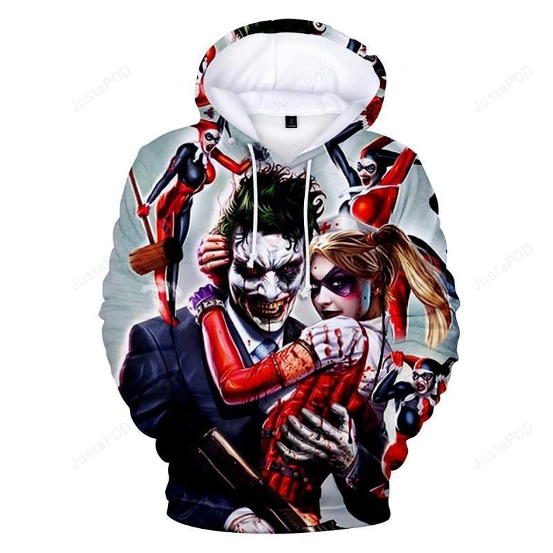 Unisex Joker & Evil Harley Quinn 3D All Over Print Hoodie, Zip Hoodie