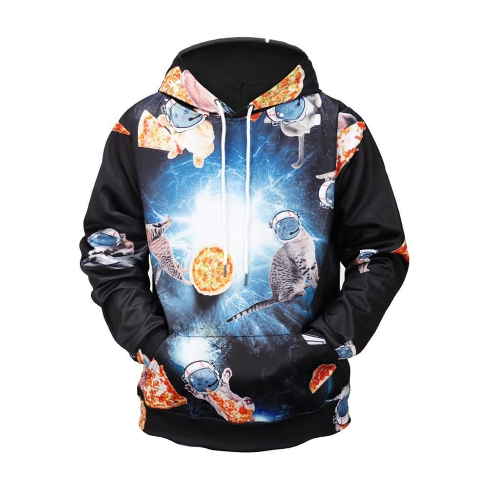 Unisex Spacecat 3D All Over Print Hoodie, Zip Hoodie