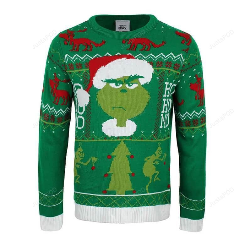 Unisex The Grinch Ho Ho Ho Ugly Christmas Sweater Adult 3D Funny Matching for family