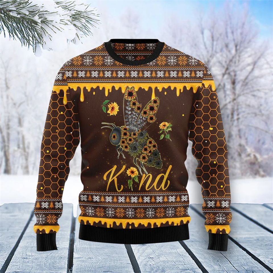 Unisex Ugly Christmas Bee 3D Print Sweater, Santa Claus sweaters