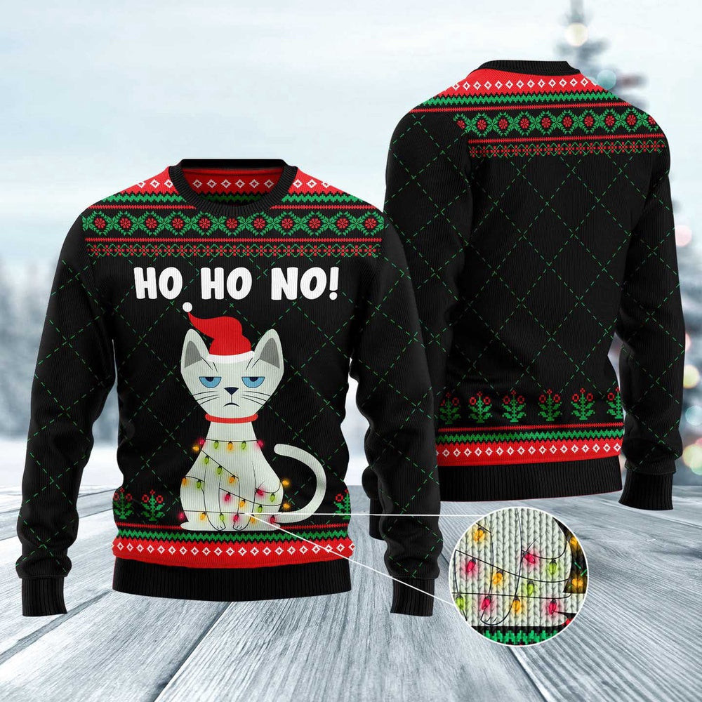 Unisex Ugly Christmas Sweatshirt Christmas Cat Ugly Christmas Sweater Pet Lovers