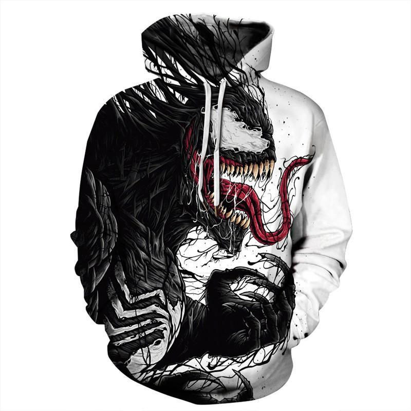 Unisex Venom Printed 3D All Over Print Hoodie, Zip Hoodie