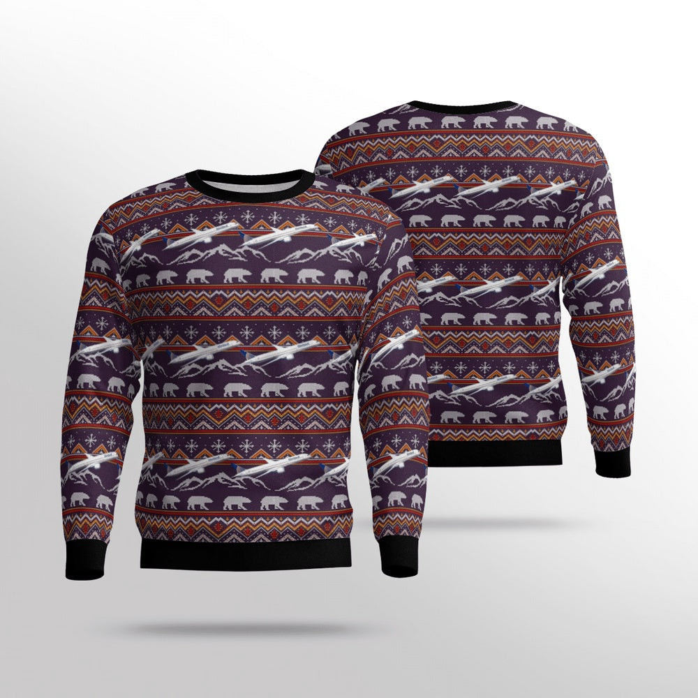United Airlines Boeing 787-9 Dreamliner Christmas Unisex Sweater Christmas Gifts For Men Women