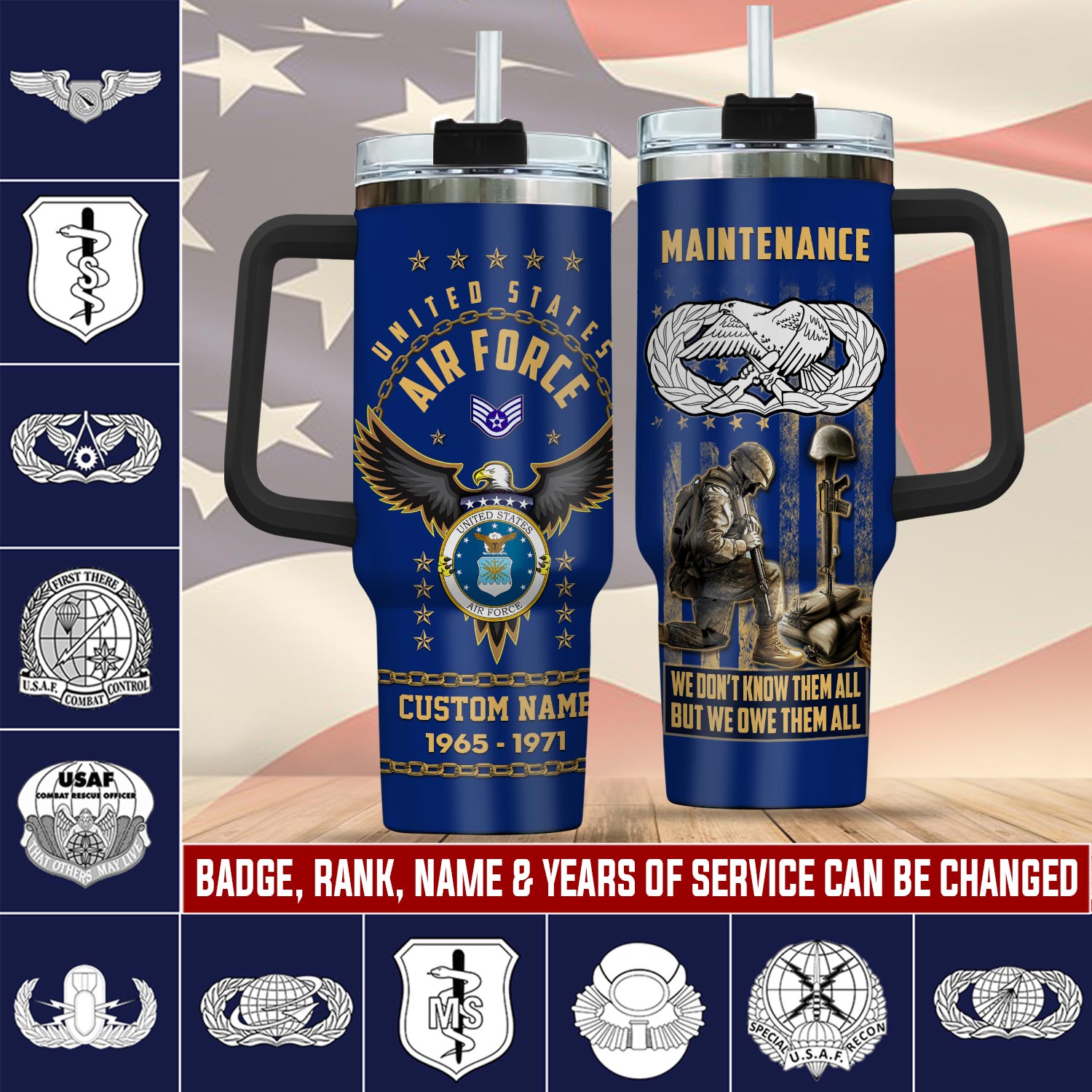 United States Air Force Badge Custom Stanley Cup 40 oz 30 oz Tumbler With HandleTVC2301760