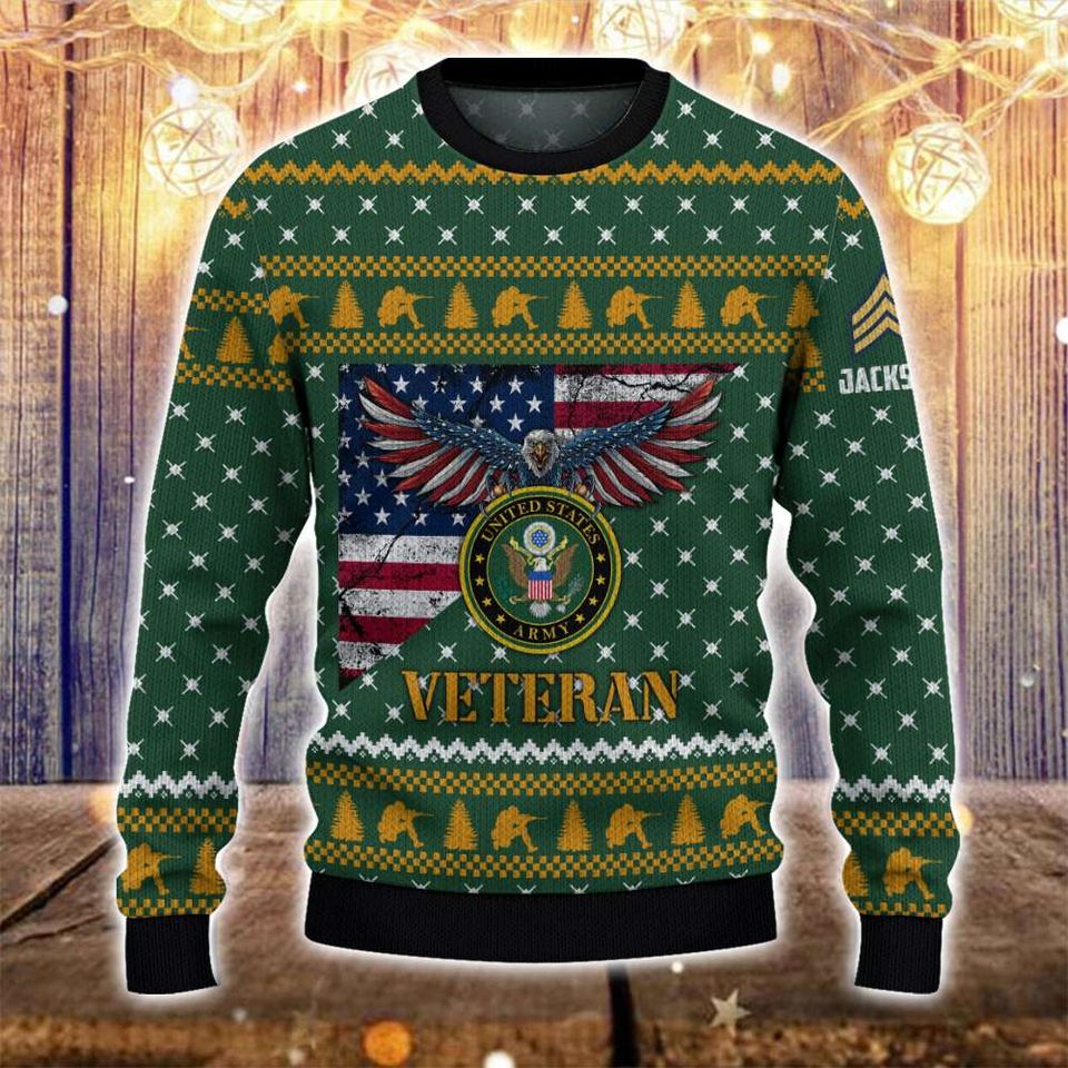 United States AM Veteran Bald Eagle Sweater