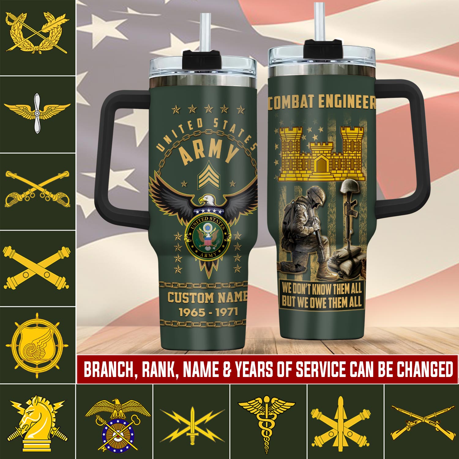 United States Army Branch Custom Stanley Cup 40 oz 30 oz Tumbler With HandleTVC2301761