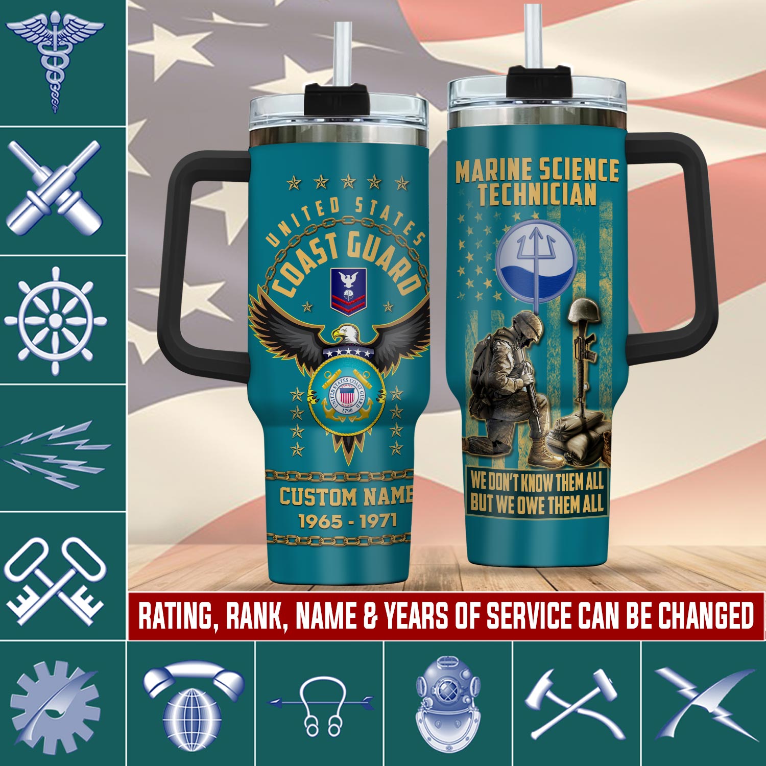 United States Coast Guard Ratings Custom Stanley Cup 40 oz 30 oz Tumbler With HandleTVC2301761
