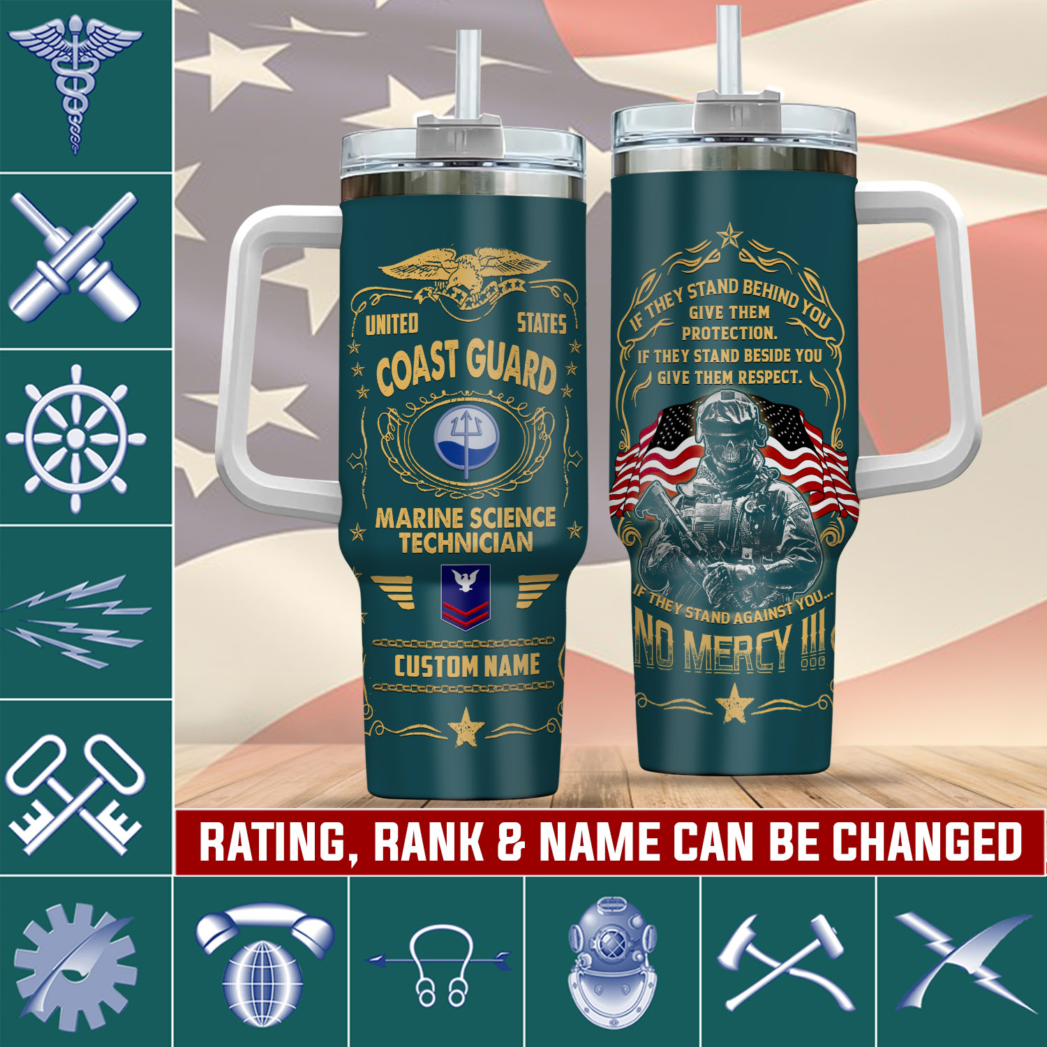 United States Coast Guard Ratings Custom Stanley Cup 40 oz 30 oz Tumbler With HandleTVC2301762