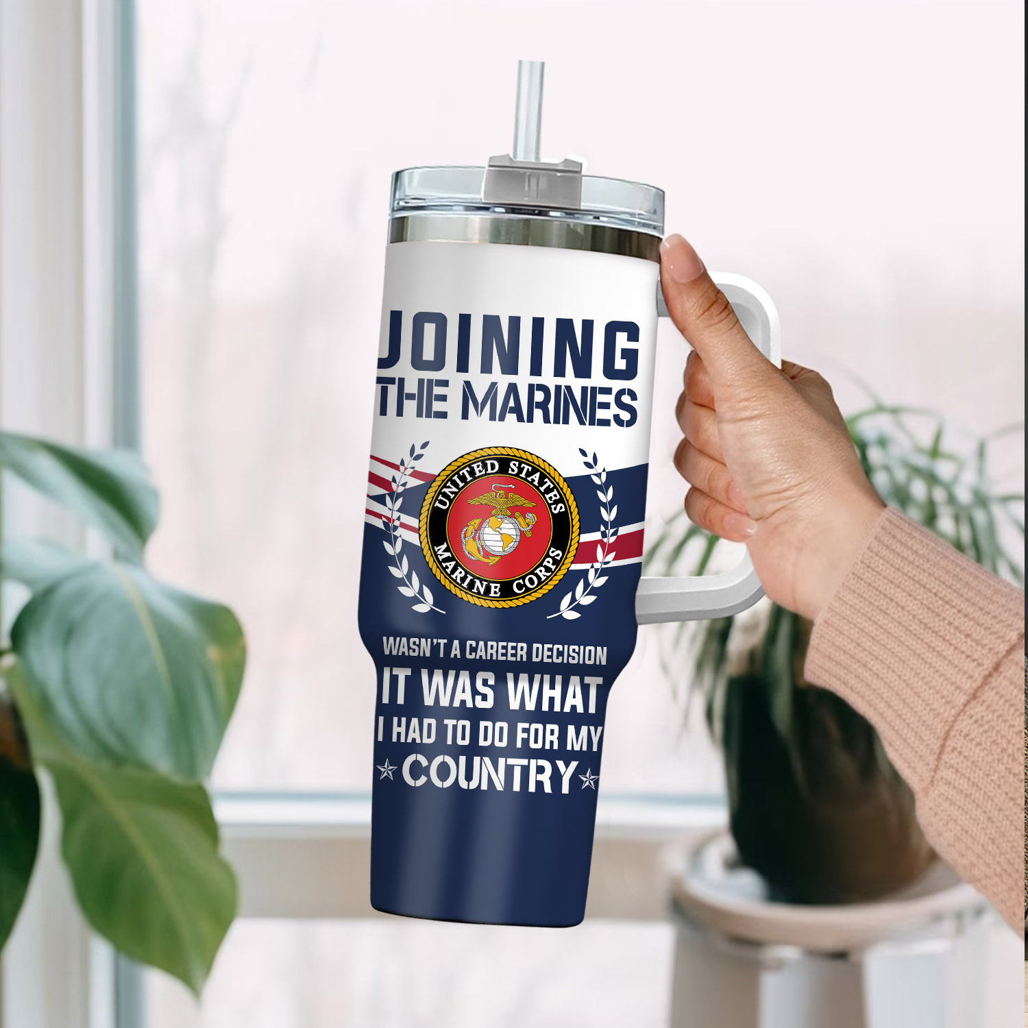 United States Marine Corps Custom Stanley Cup 40 oz 30 oz Tumbler With HandleTVC2301112 - Image 2