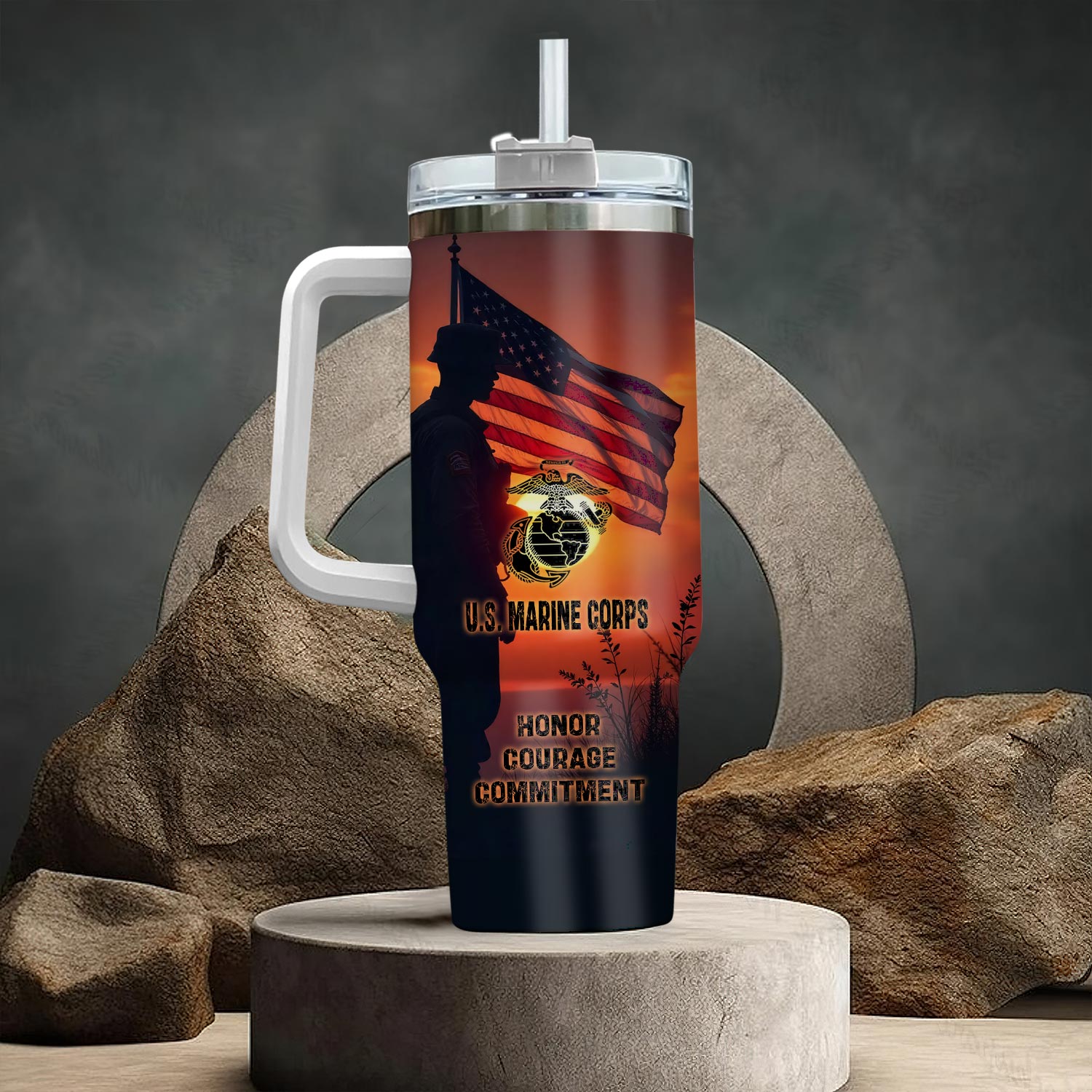 United States Marine Corps Custom Stanley Cup 40 oz 30 oz Tumbler With HandleTVC2301113 - Image 3