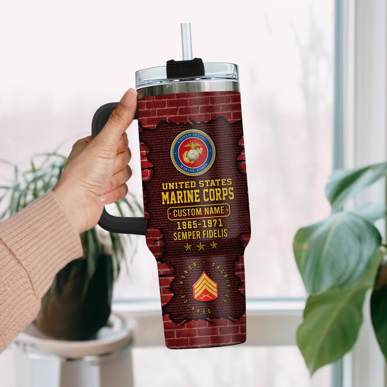 United States Marine Corps Custom Stanley Cup 40 oz 30 oz Tumbler With HandleTVC2301113 - Image 2