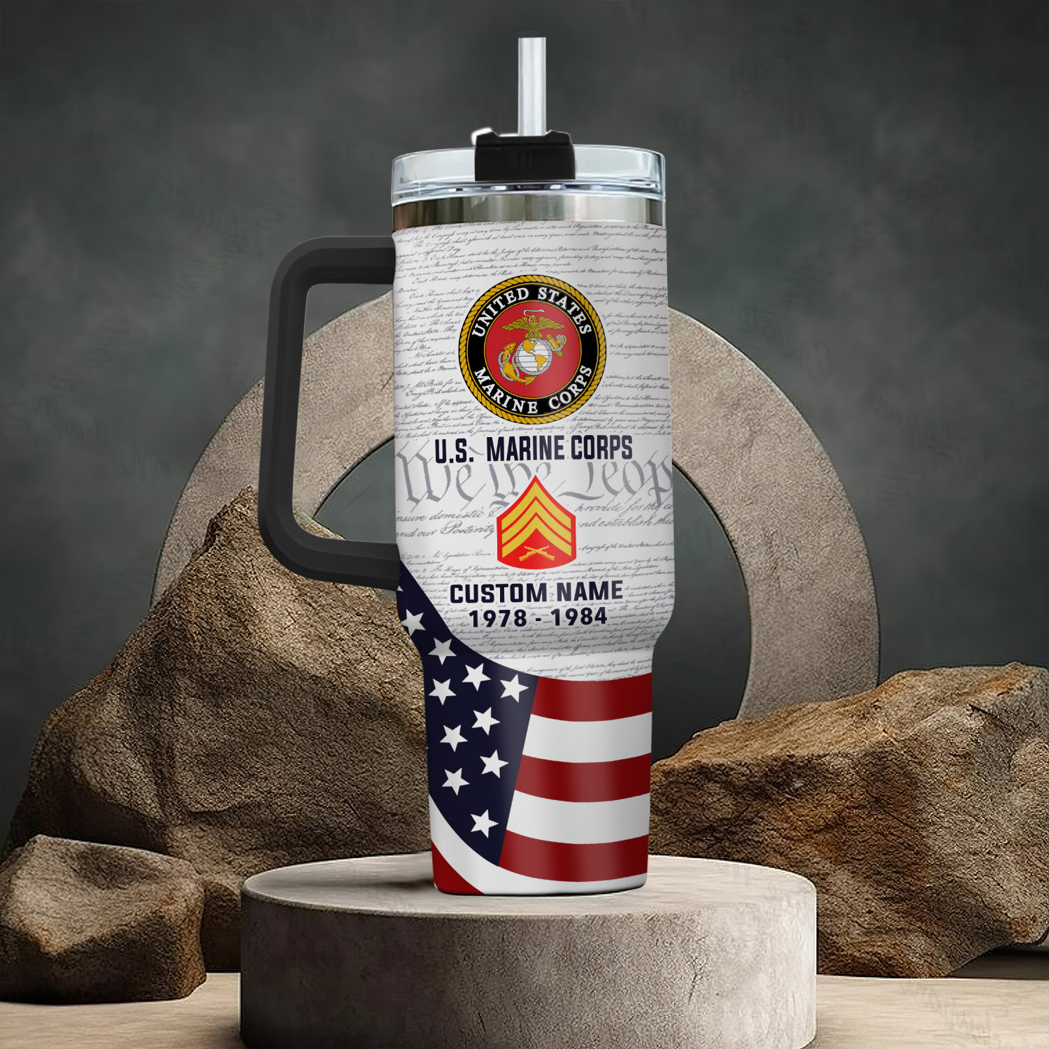 United States Marine Corps Custom Stanley Cup 40 oz 30 oz Tumbler With HandleTVC2301287 - Image 3