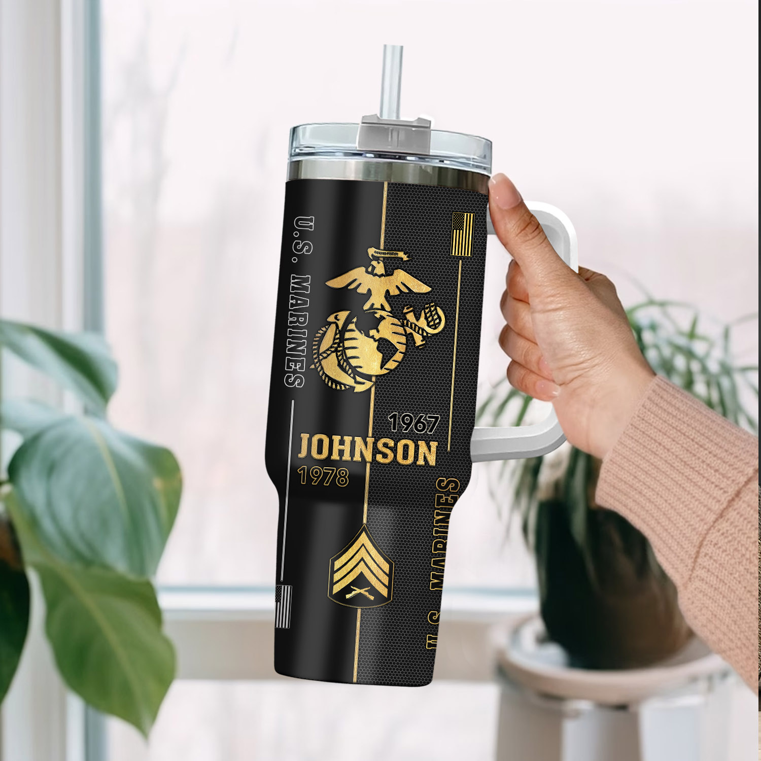 United States Marine Corps Custom Stanley Cup 40 oz 30 oz Tumbler With HandleTVC2301288 - Image 2