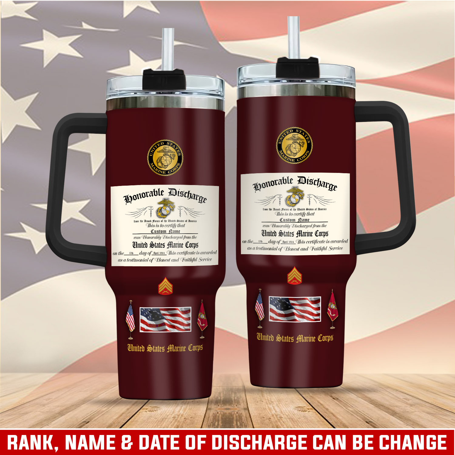 United States Marine Corps Custom Stanley Cup 40 oz 30 oz Tumbler With HandleTVC2301288