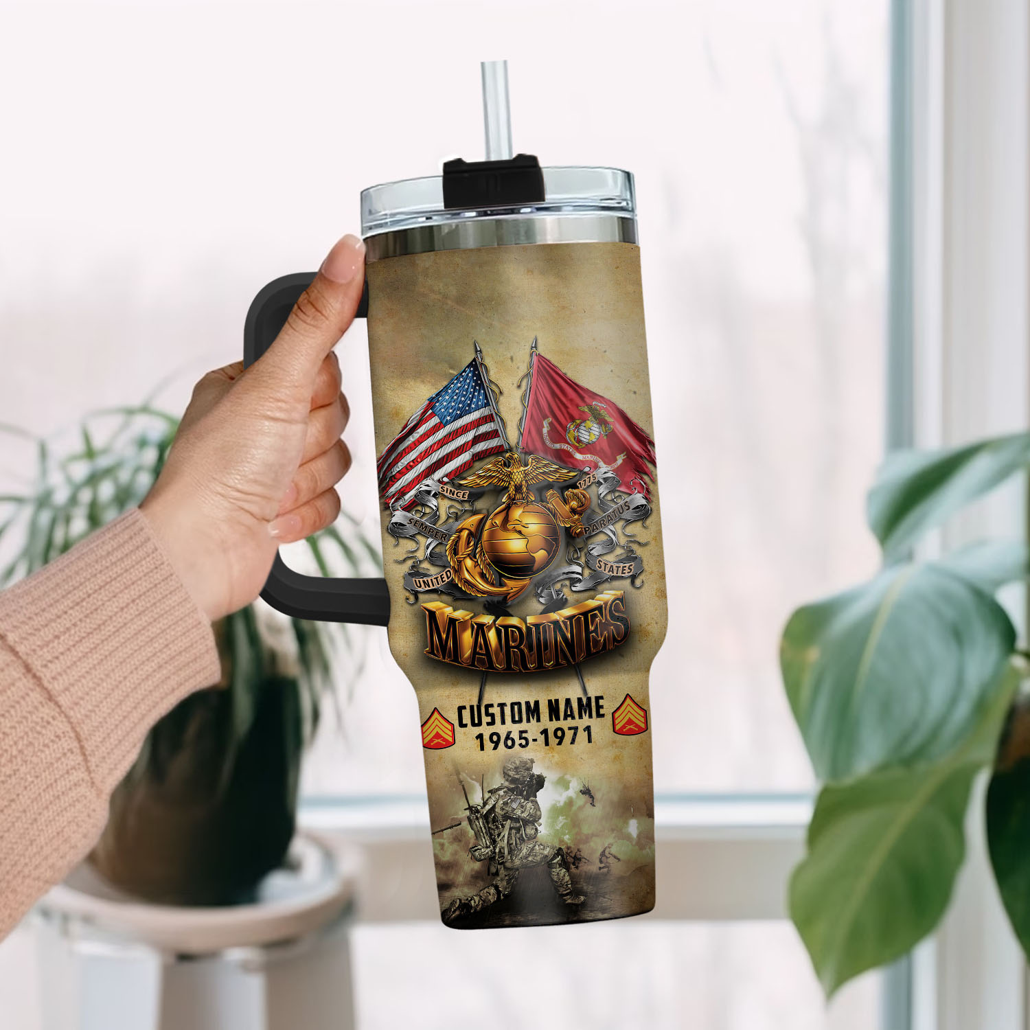 United States Marine Corps Custom Stanley Cup 40 oz 30 oz Tumbler With HandleTVC2301408 - Image 2
