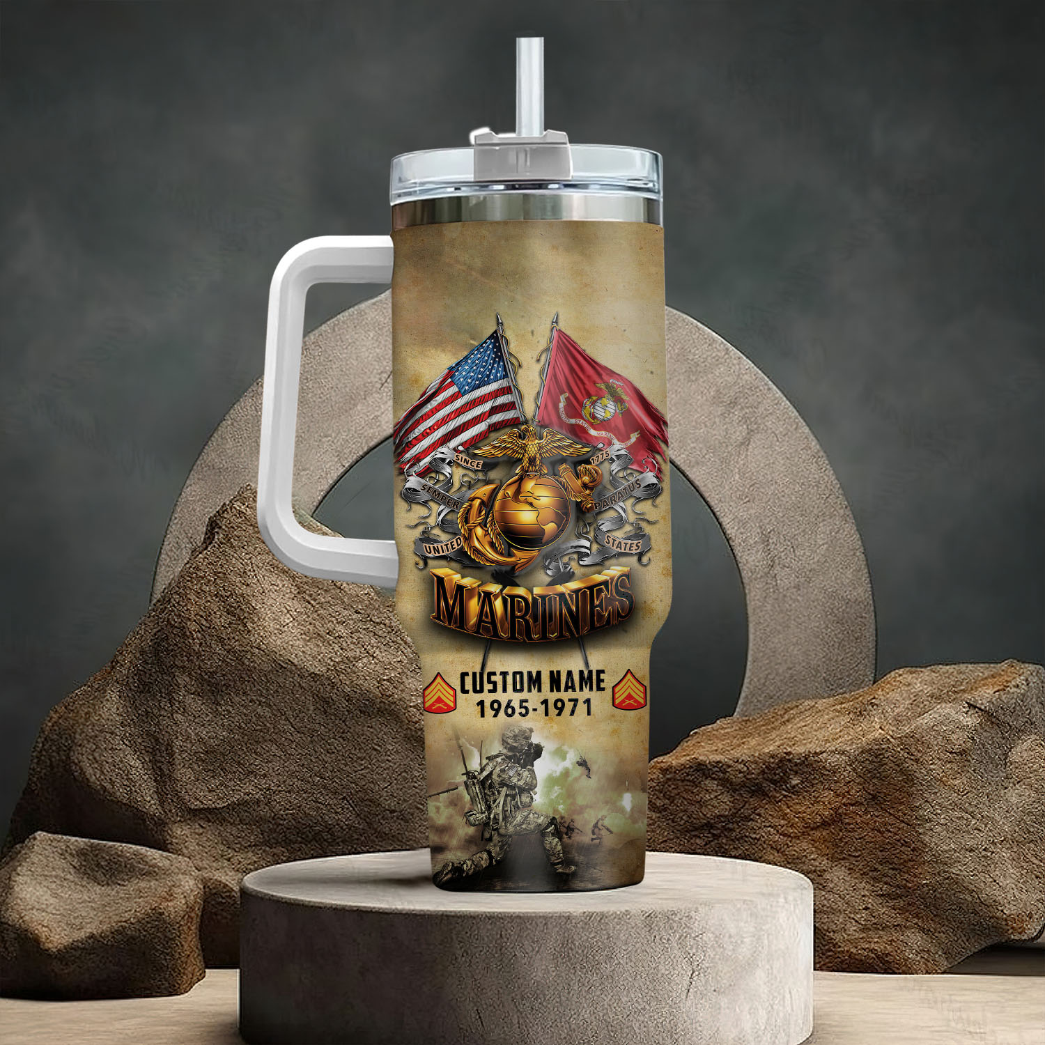 United States Marine Corps Custom Stanley Cup 40 oz 30 oz Tumbler With HandleTVC2301408 - Image 3