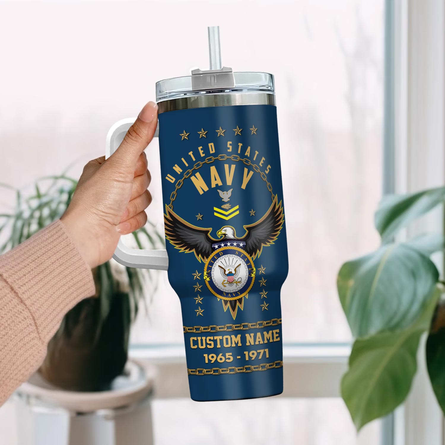 United States Navy Badge Custom Stanley Cup 40 oz 30 oz Tumbler With HandleTVC2301763 - Image 2