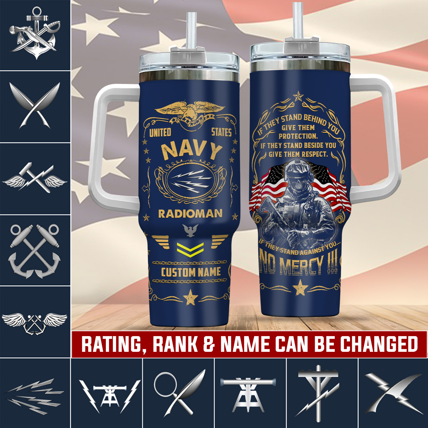 United States Navy Ratings Custom Stanley Cup 40 oz 30 oz Tumbler With HandleTVC2301763