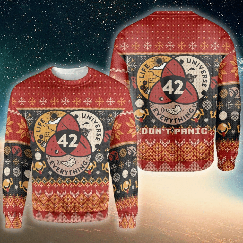 Universe Ugly Christmas Sweater Adult 3D Funny Matching for family