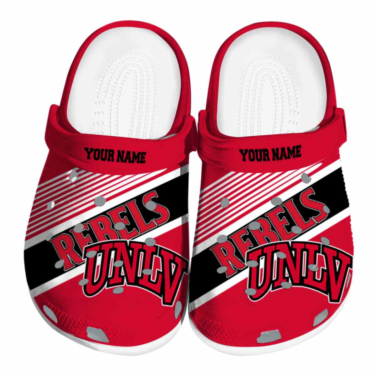 UNLV Rebels NCAA Sport Crocs Crocband Clogs Shoes Comfortable For Men Women and Kids