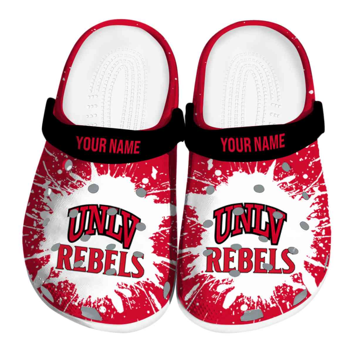 UNLV Rebels NCAA Sport Crocs Crocband Clogs Shoes Comfortable For Men Women and Kids