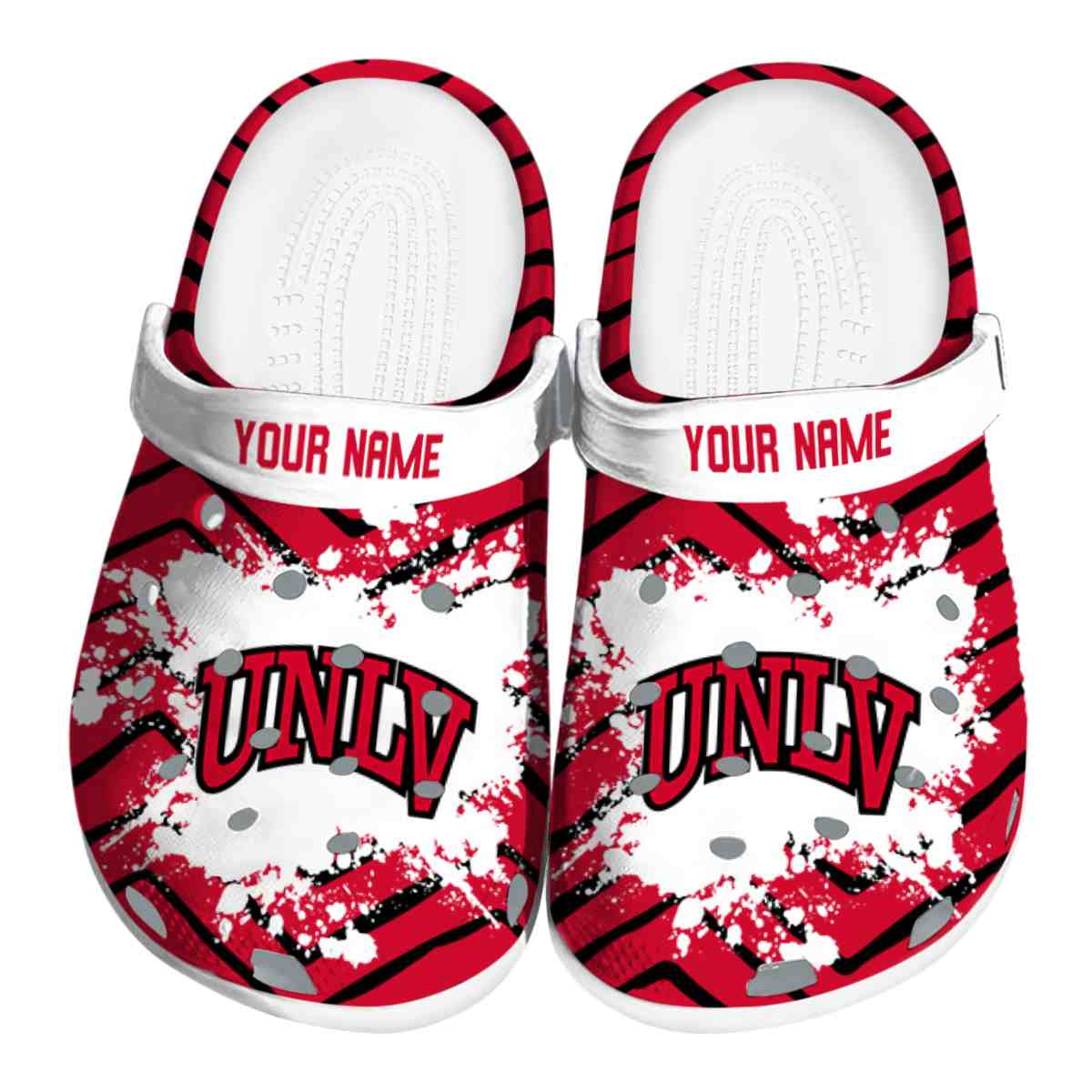 UNLV Rebels NCAA Sport Crocs Crocband Clogs Shoes Comfortable For Men Women and Kids