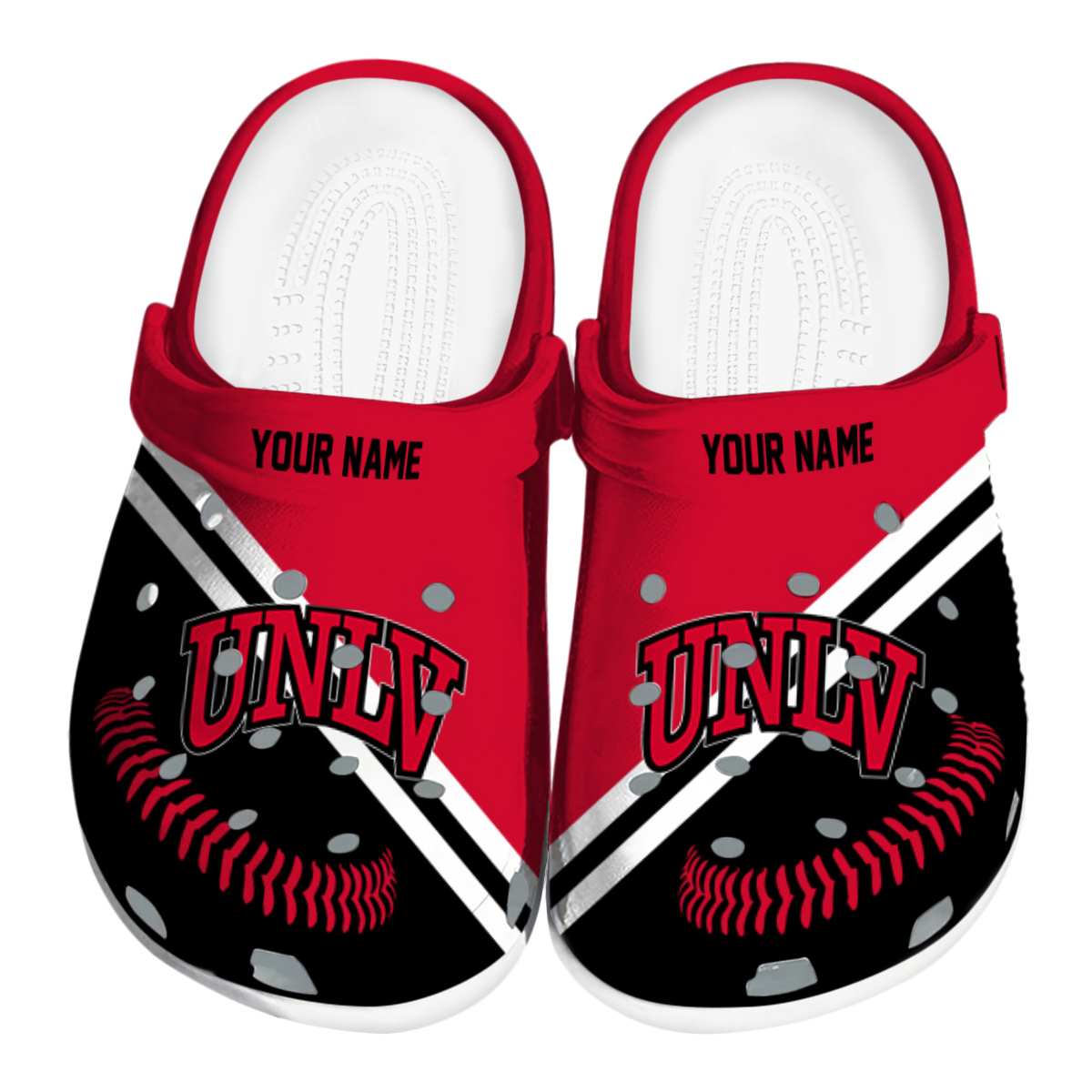 UNLV Rebels NCAA Sport Crocs Crocband Clogs Shoes Comfortable For Men Women and Kids