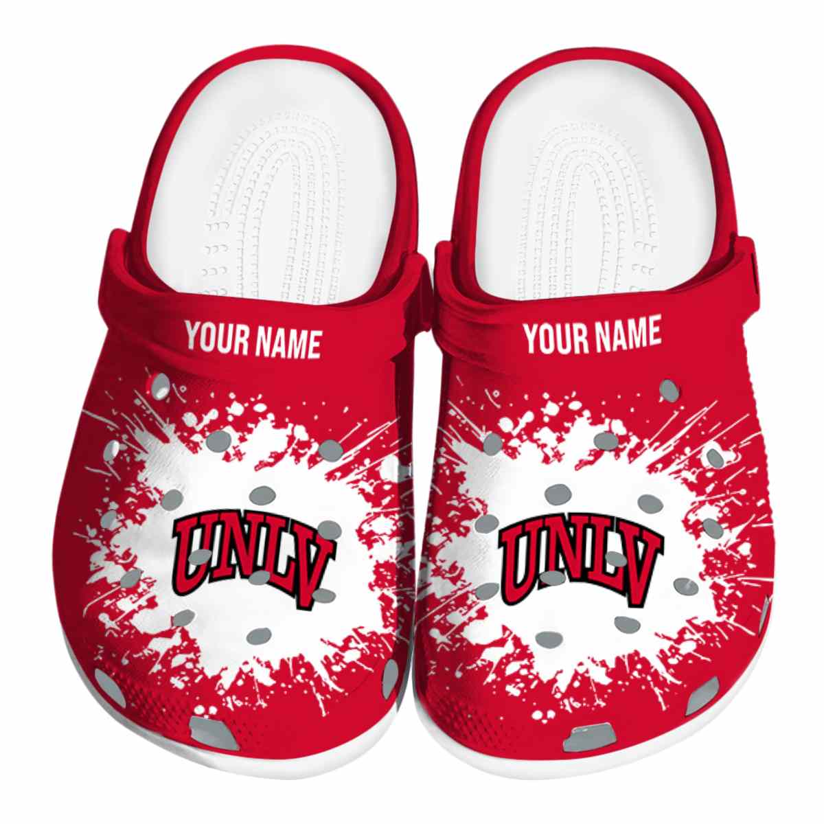 UNLV Rebels NCAA Sport Crocs Crocband Clogs Shoes Comfortable For Men Women and Kids