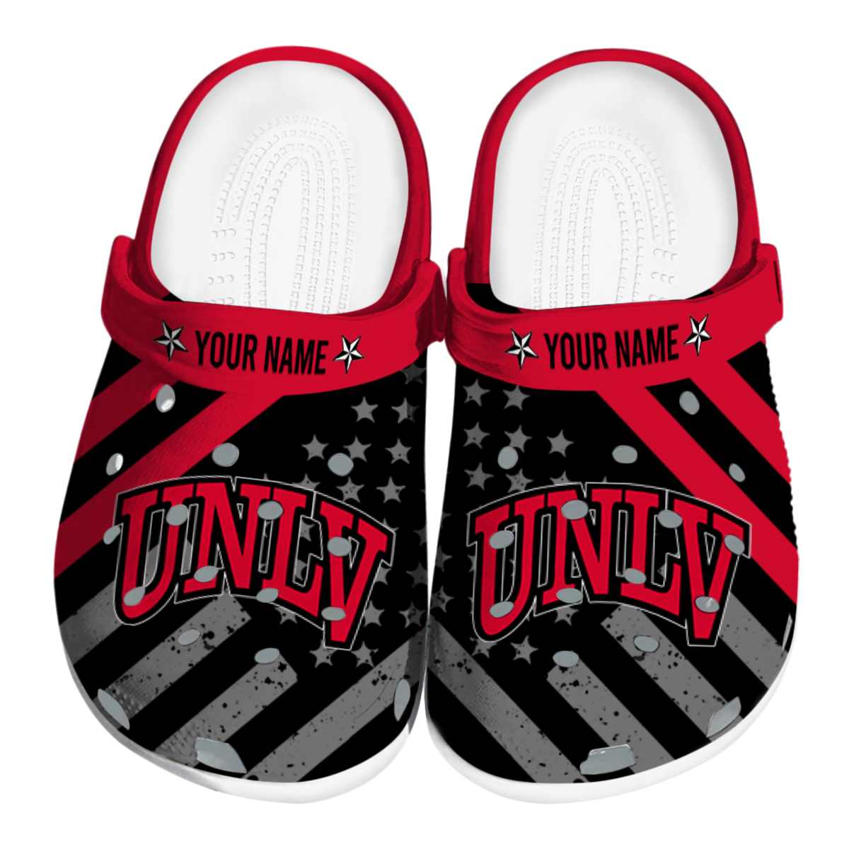 UNLV Rebels NCAA Sport Crocs Crocband Clogs Shoes Comfortable For Men Women and Kids