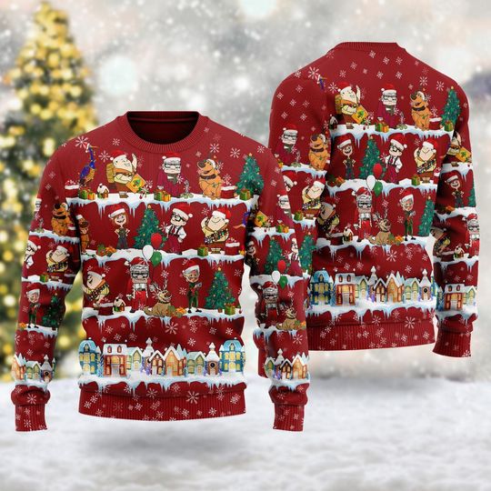 Up Movie Ugly Christmas Sweater, Up Cartoon Xmas Sweatshirt - Image 10