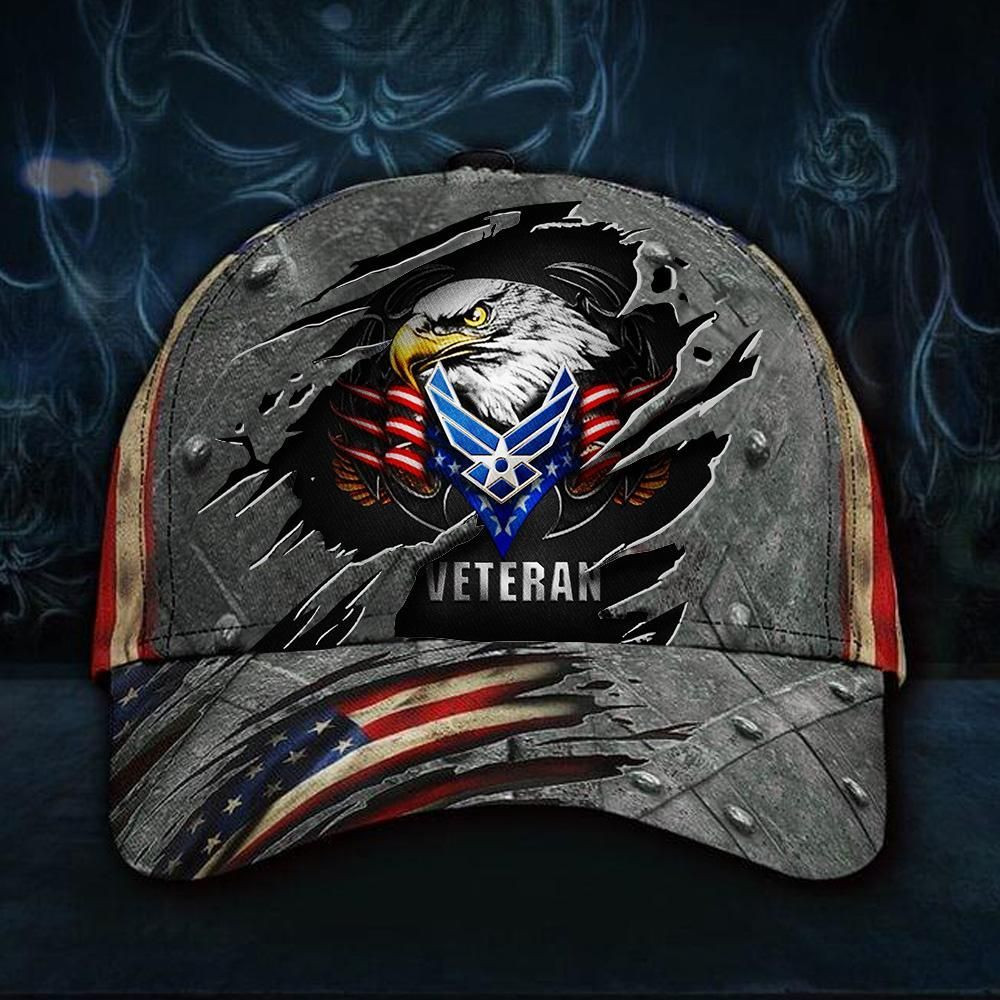 Us Air Force Veteran Hat 3D Print Patriotic Eagle American Flag Cap Army Best Dad Gifts 2021 Trucker Hats Custom Hats Gifts For Men & Women