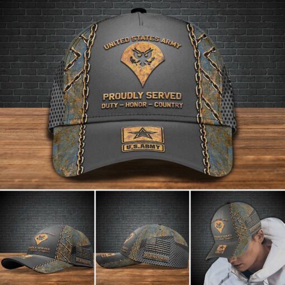 Us Army Baseball Cap, US Army Hat,US Army Veteran Hat Cap, Custom Military Hats, Army Retired Hat, Custom Name And Rank, Gifts For Dad Trucker Hats Custom Hats Gifts For Men & Women