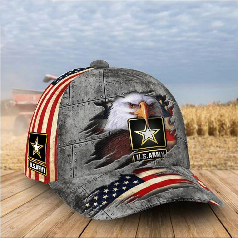US Army Hat Eagle American Flag Patriotic Proud United States Army Baseball Cap Unique Trucker Hats Custom Hats Gifts For Men & Women