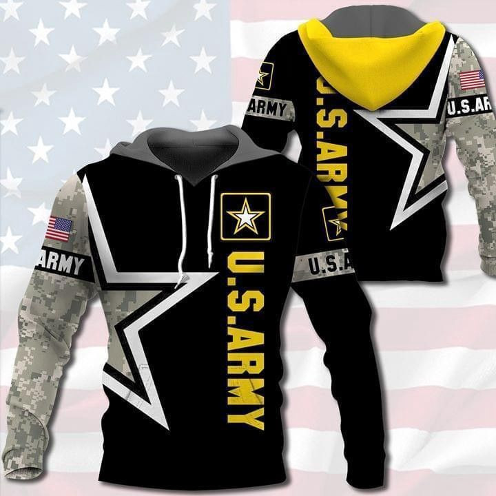 Us Army Star 3D All Over Print Hoodie, Zip Hoodie