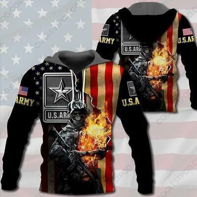 Us Army Veteran Skeleton 3D All Over Print Hoodie, Zip Hoodie