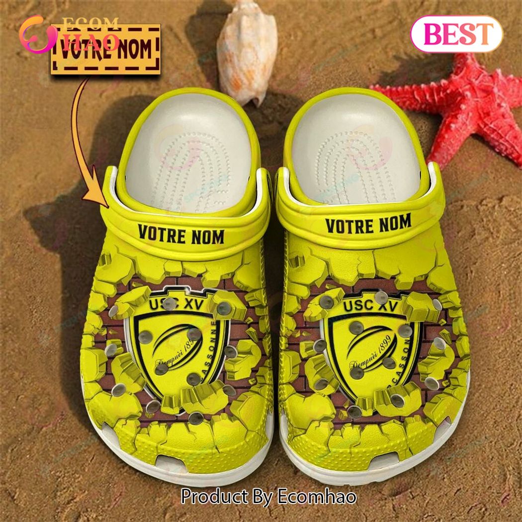 US Carcassonne Top14 Sport Crocs Crocband Clogs Shoes Comfortable For Men Women and Kids